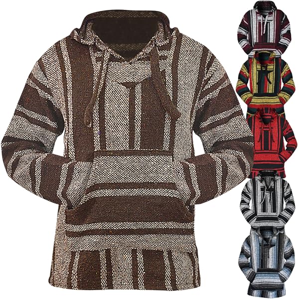 Amazon.com: Mexican Baja Hoodie Hippie Surf Poncho Sweater